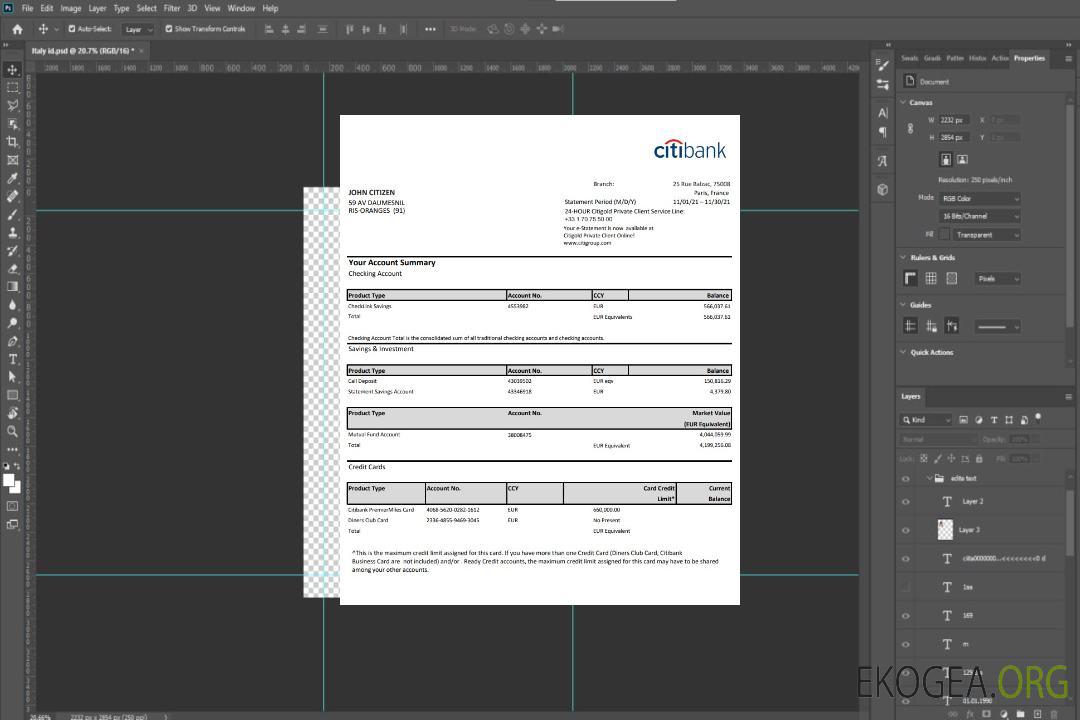 Modèle de relevé bancaire France Citibank au format de fichier .xls et .pdf template Modèle de relevé bancaire France Citibank au format de fichier .xls et .pdf template